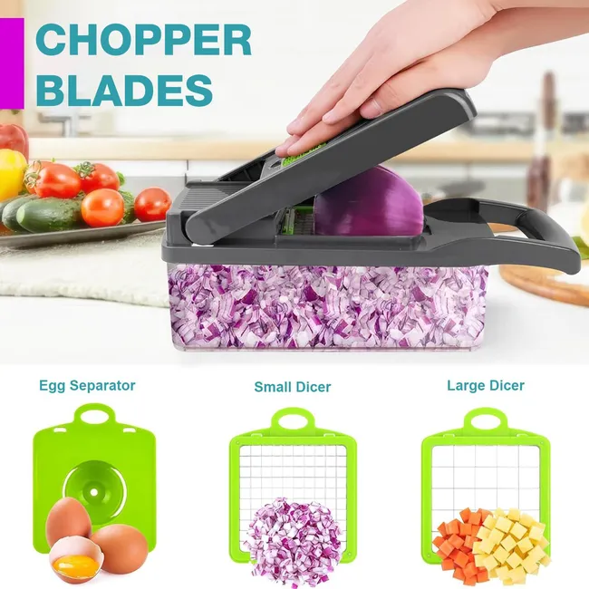Fullstar Premium Stainless Steel Vegetable Chopper (14 in 1)