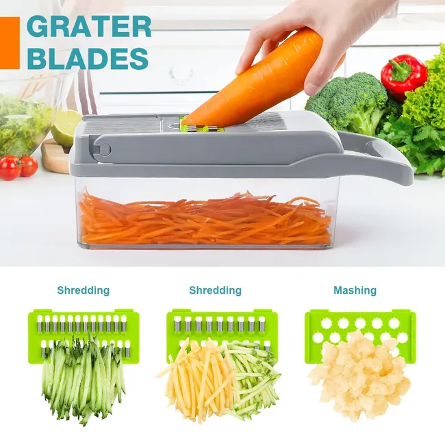 Fullstar Premium Stainless Steel Vegetable Chopper (14 in 1)