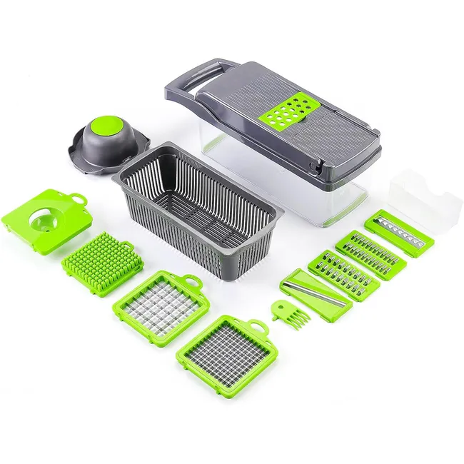 Fullstar Premium Stainless Steel Vegetable Chopper (14 in 1)