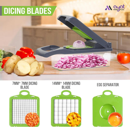 Fullstar Premium Stainless Steel Vegetable Chopper (14 in 1)